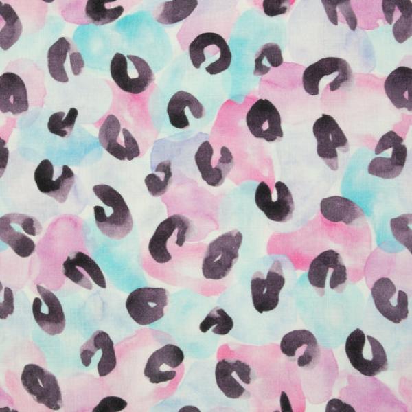 Double Slub Musselin Leo Print & Tupfen pastell/mint by Swafing von Hip Som Hap